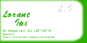 lorant ipi business card